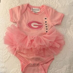 Pink Polka Dot Baby Onesie with Tutu